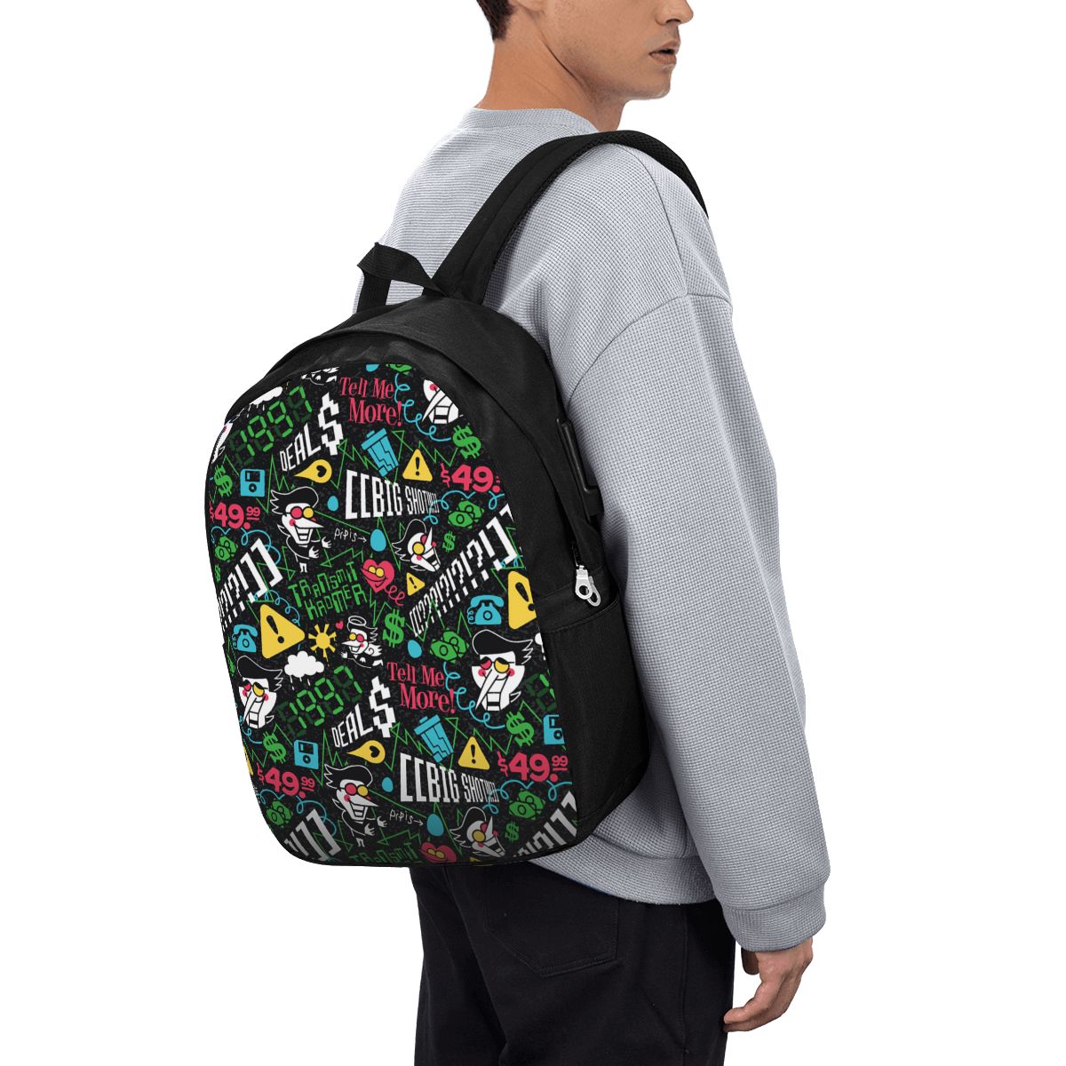 Backpacks - Deltarune SPAMTON G バックパック旅行ノートブックバッグコンピュータ大学生スクールバッグラップトップショルダーバッグ男性女性用