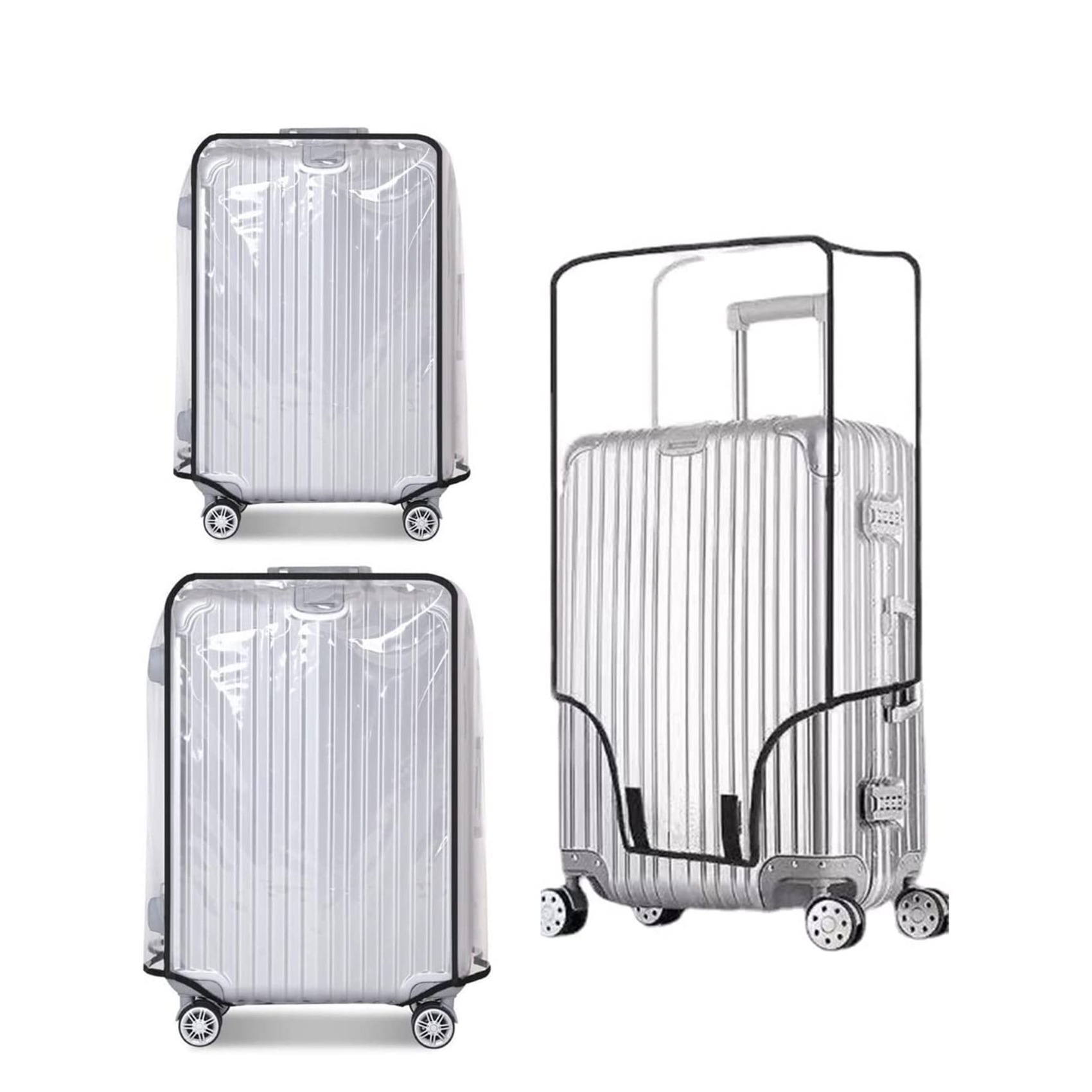 Waterproof Suitcase Cover Protector - 新しい完全透明ラゲージプロテクターカバー 防水 防塵 耐久性のあるスーツケースカバープロテクター 旅行用アクセサリー PVCケース