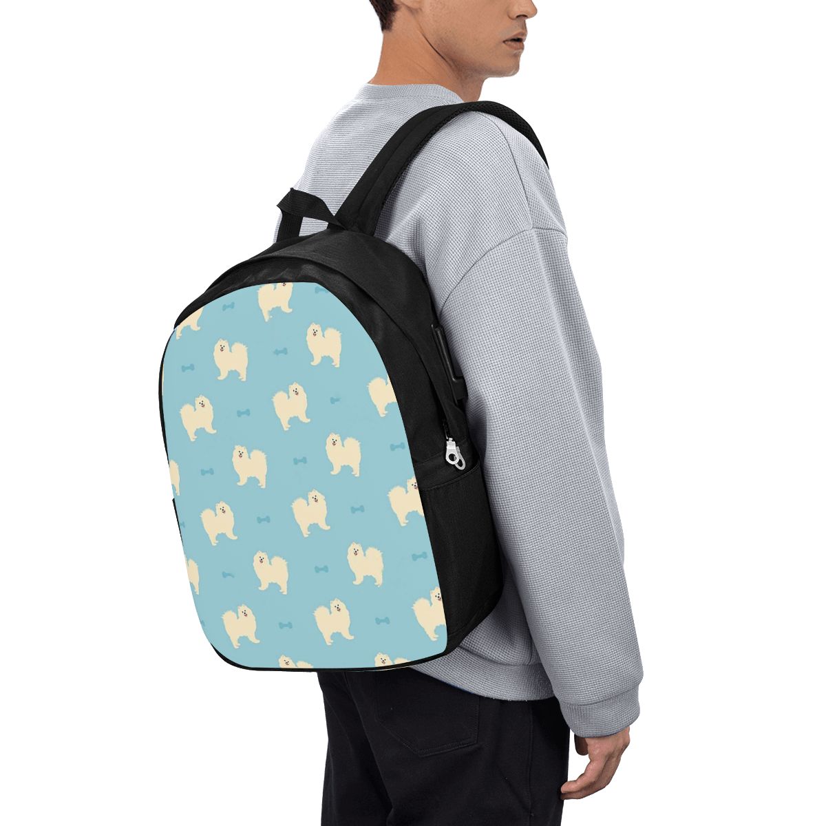 Backpacks - サモエド犬バックパック旅行ノートブックバッグコンピュータ大学生スクールバッグラップトップショルダーバッグ男性女性用