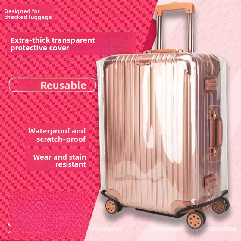 Luggage Protective Cover Transparent - 厚手の荷物用保護カバー 透明 防水 耐摩耗性 チェックイン手荷物保護カバー