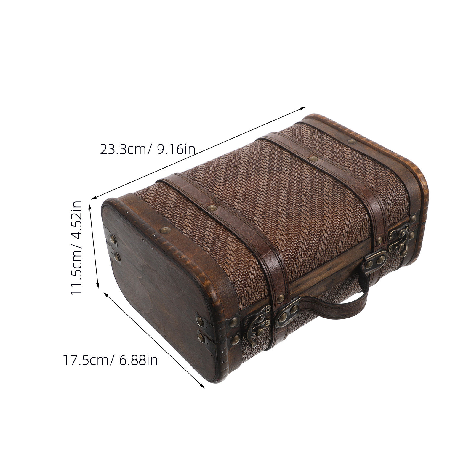 木製ヴィンテージスーツケース装飾収納ボックスレトロトラベルト - Retro Vintage Trunk Suitcase のレビューと価格