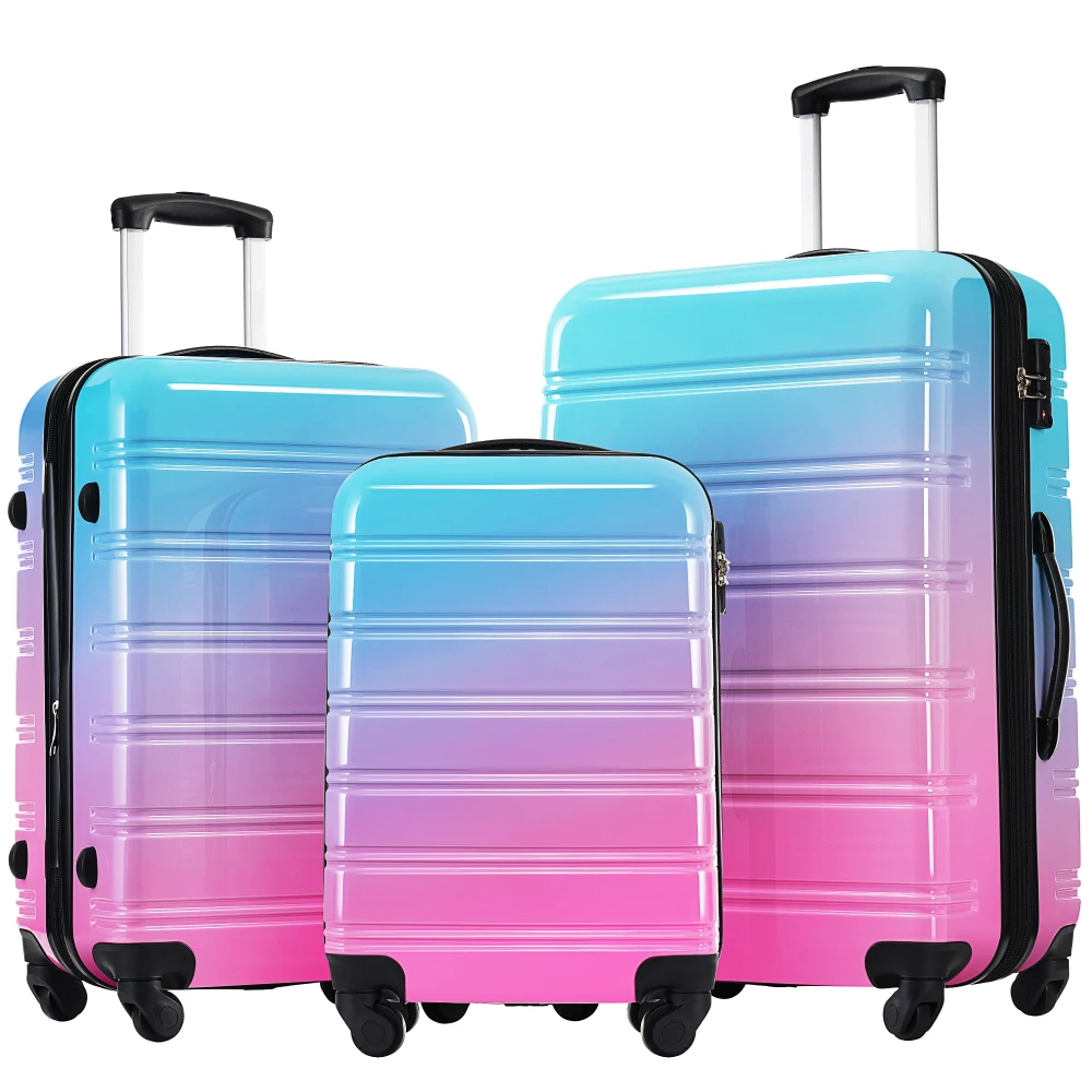 ハードシェルラゲージセット 3ピース グラデーションカラー  - Expandable Hard Shell Luggage Set のレビューと価格