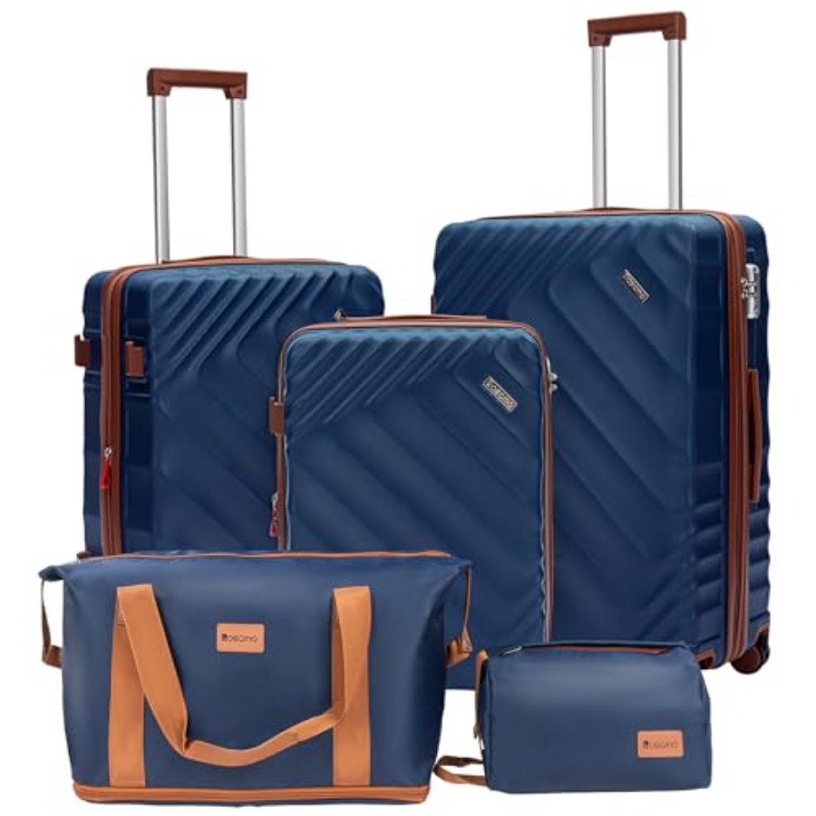 5ピースハードシェル拡張可能ラゲージセット、機内持ち込み可能 - Expandable Hard Shell Luggage Set のレビューと価格