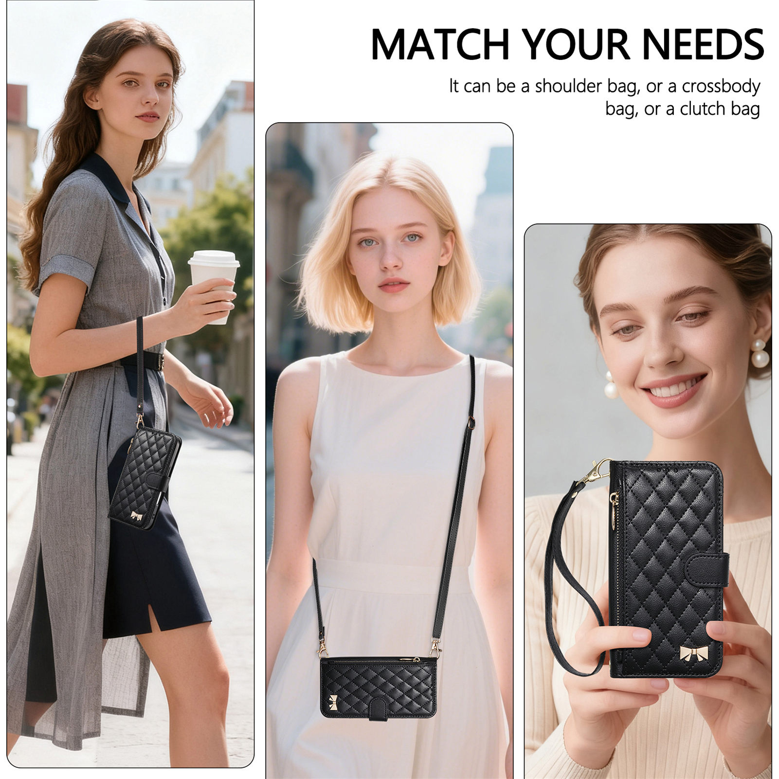 PUレザー製ジッパー付きクロスボディリストストラップフリップ - Wallets のレビューと価格