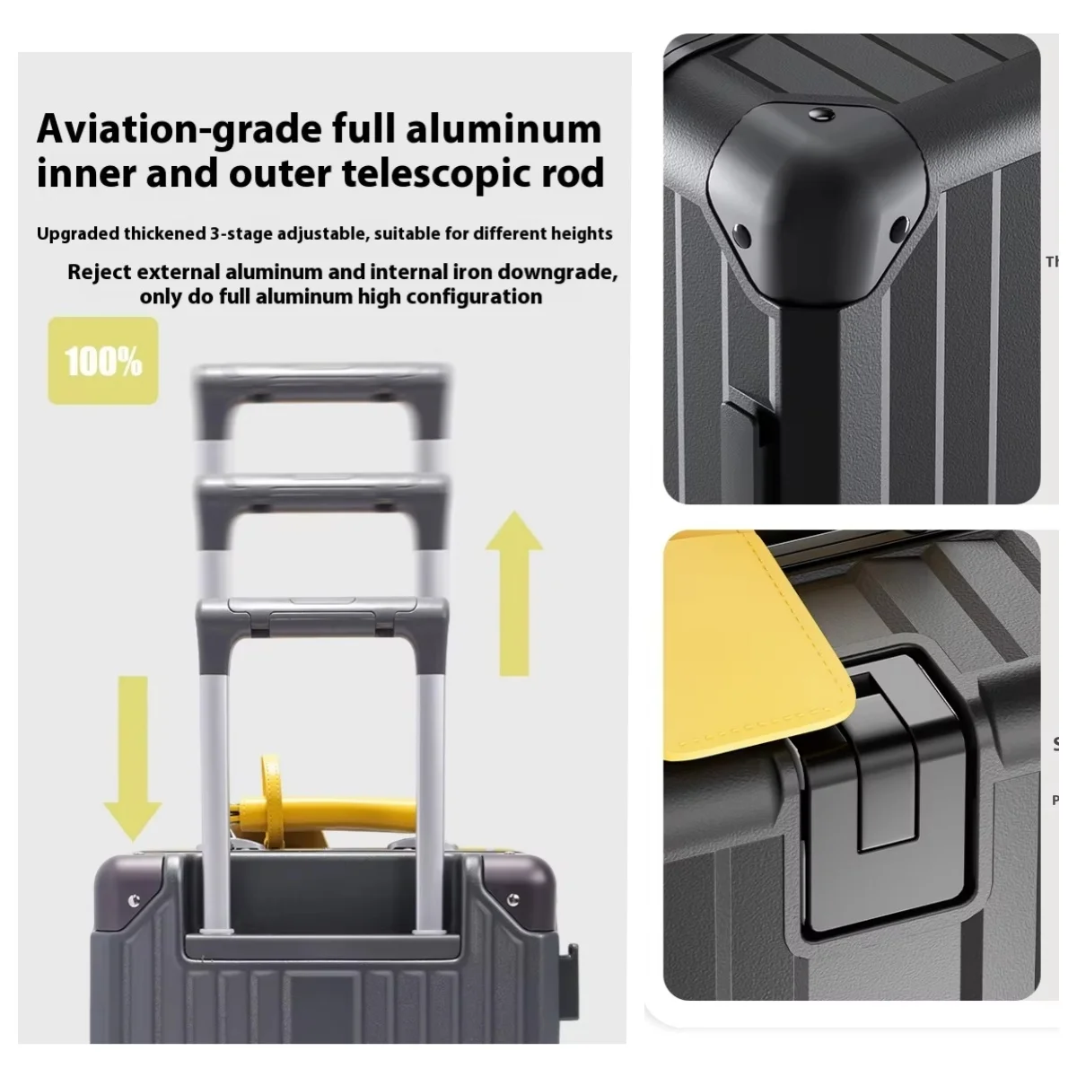 14インチ軽量トラベルローリングラゲージ、TSAロック付きア - Aluminum Frame Carry On Luggage のレビューと価格