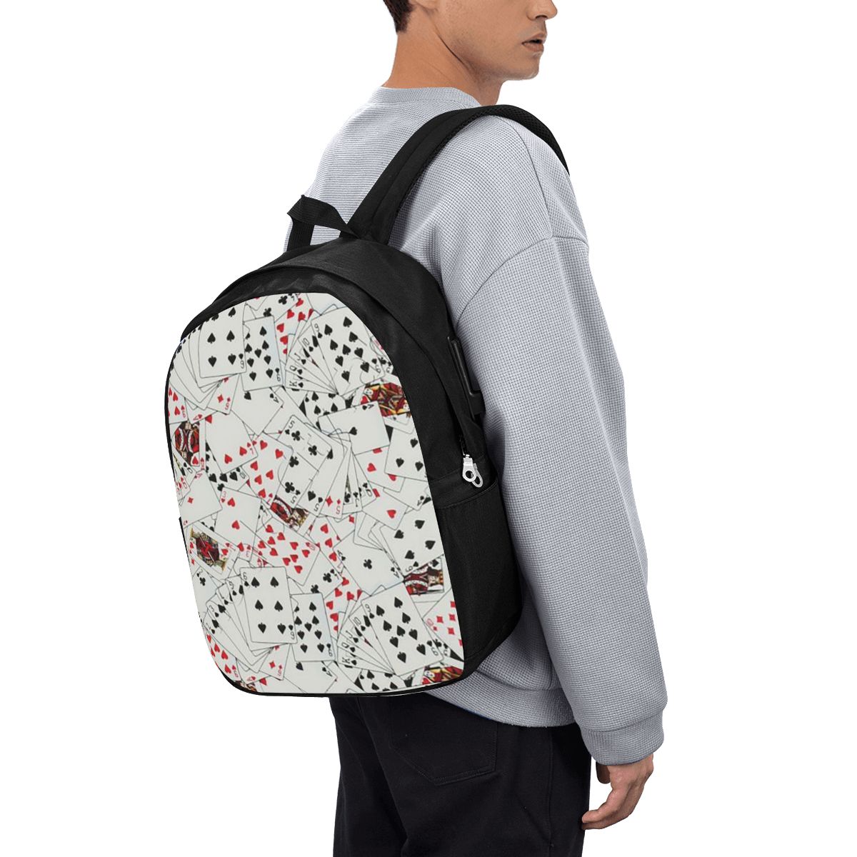 トランプポーカープリントバックパック旅行ノートブックバッグコ - Travel Bags のレビューと価格