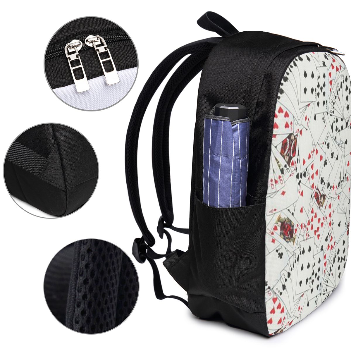 トランプポーカープリントバックパック旅行ノートブックバッグコ - Travel Bags のレビューと価格