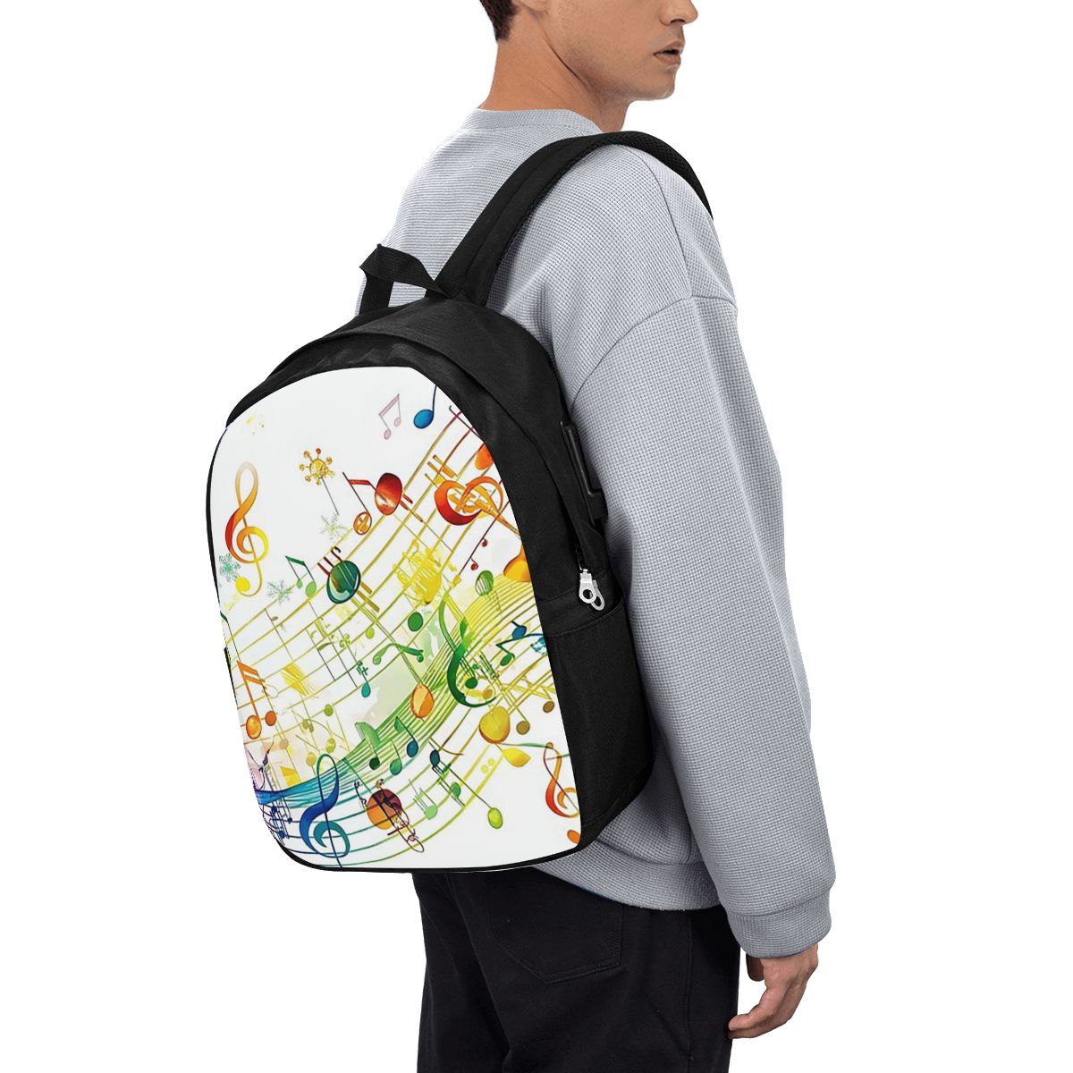 抽象的なピアノの鍵盤と音符バックパック旅行ノートバッグコンピ - Travel Bags のレビューと価格