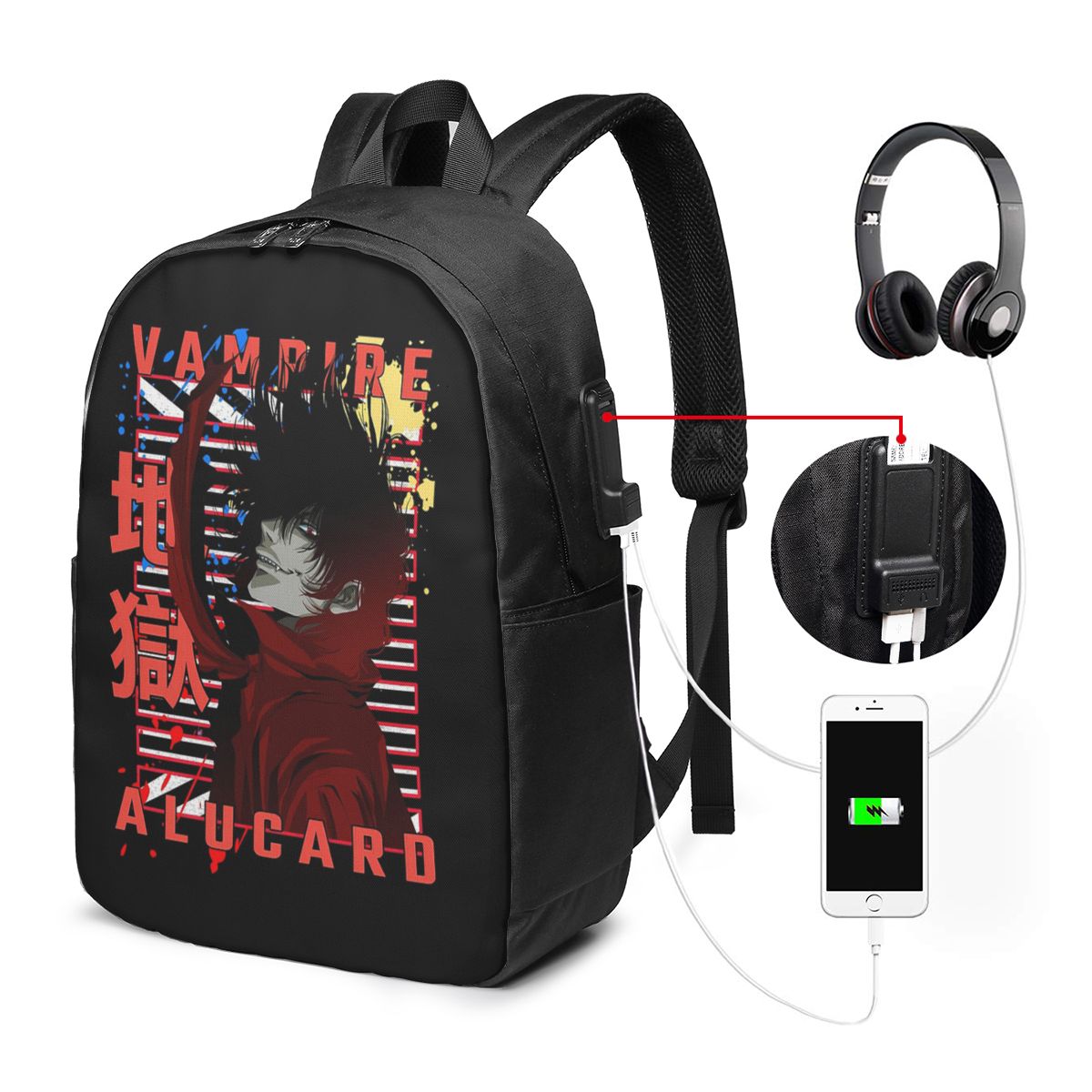アルカード・ヘルシング漫画バックパック旅行ノートブックバッグ - Backpacks のレビューと価格