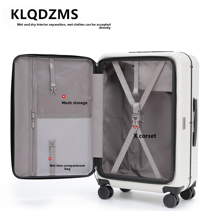 KLQDZMS 20インチ24インチローリングスーツケースフ - Front Opening Laptop Luggage 24 Inch のレビューと価格