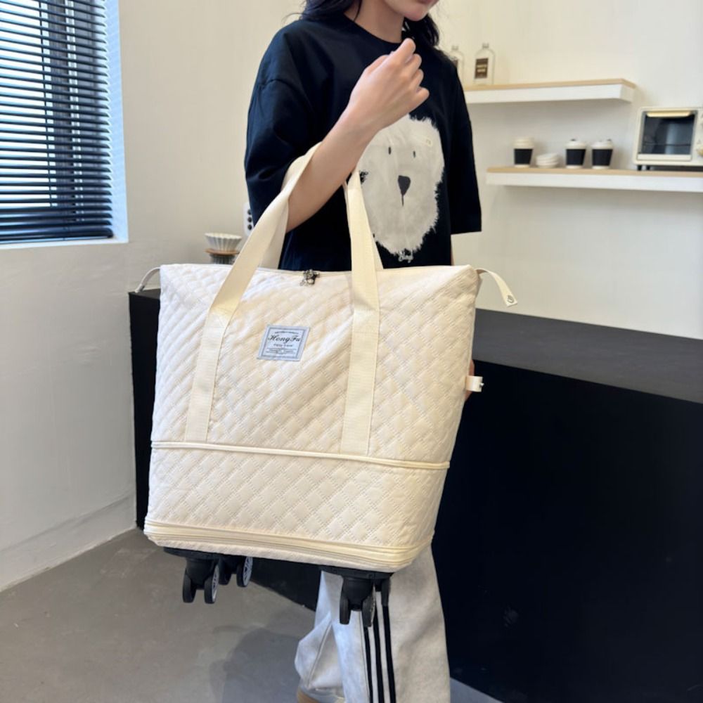 新しいオックスフォード布ダッフルパック大容量折りたたみ荷物シ - Foldable Rolling Luggage Bag のレビューと価格