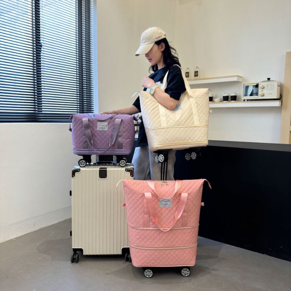新しいオックスフォード布ダッフルパック大容量折りたたみ荷物シ - Foldable Rolling Luggage Bag のレビューと価格
