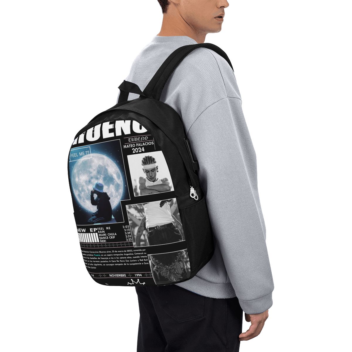 面白いトゥルーノヒップホップラッパーバックパック旅行ノートブ - Travel Bags のレビューと価格