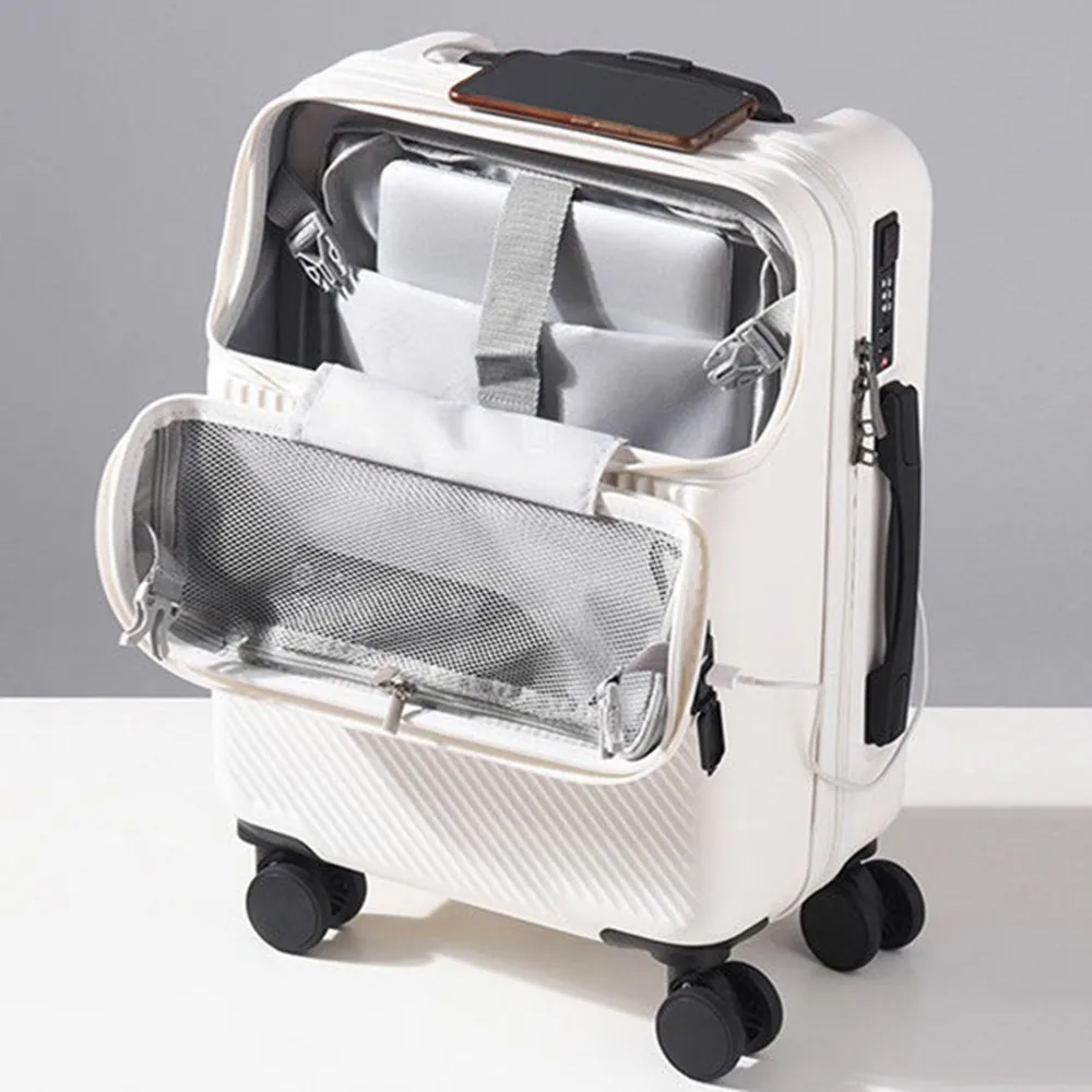 フロントオープン蓋トロリーケース PC スーツケース旅行荷物 - Front Opening Laptop Luggage 24 Inch のレビューと価格