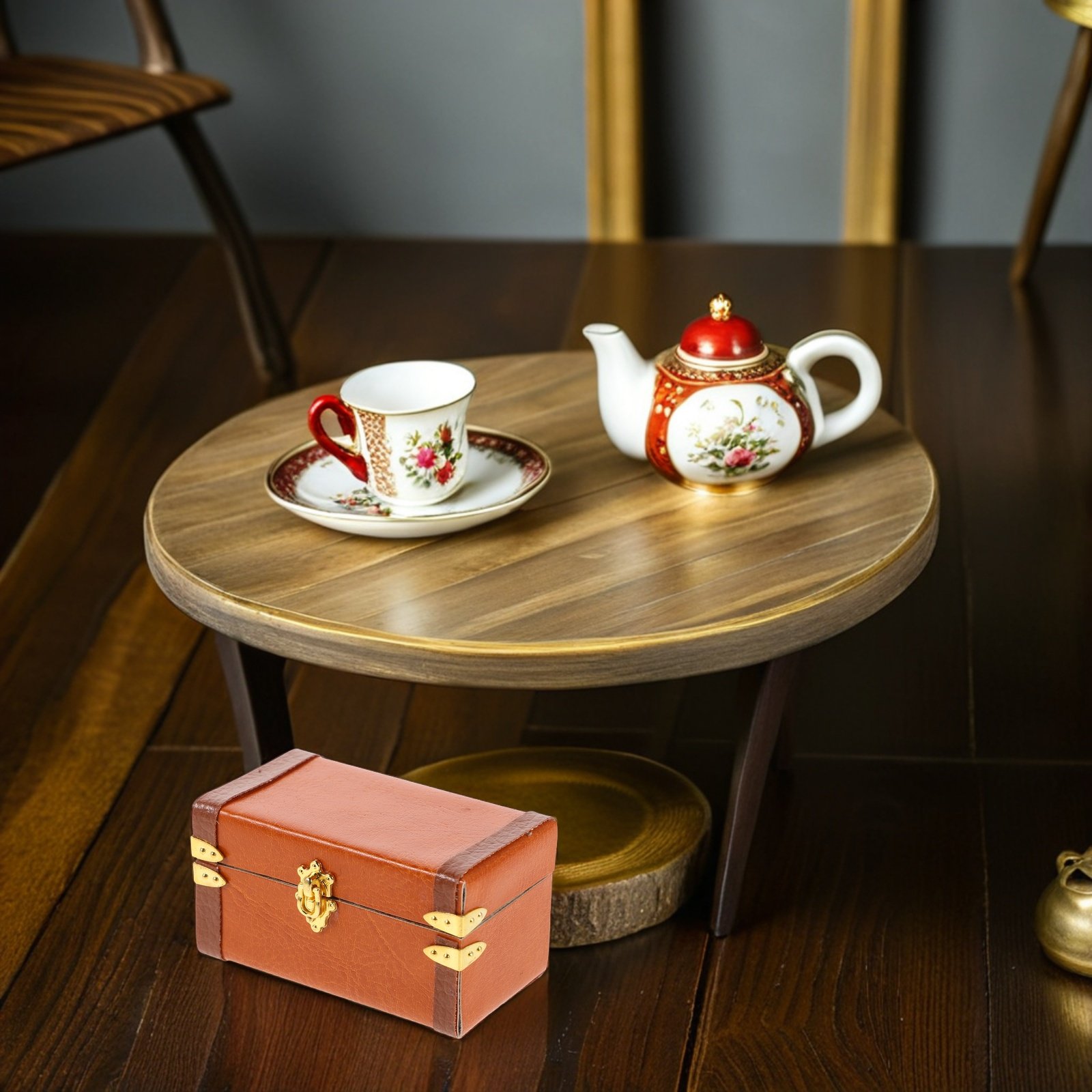 ミニチュアのアンティーク風トランク、レトロな旅行用収納ケース - Retro Vintage Trunk Suitcase のレビューと価格